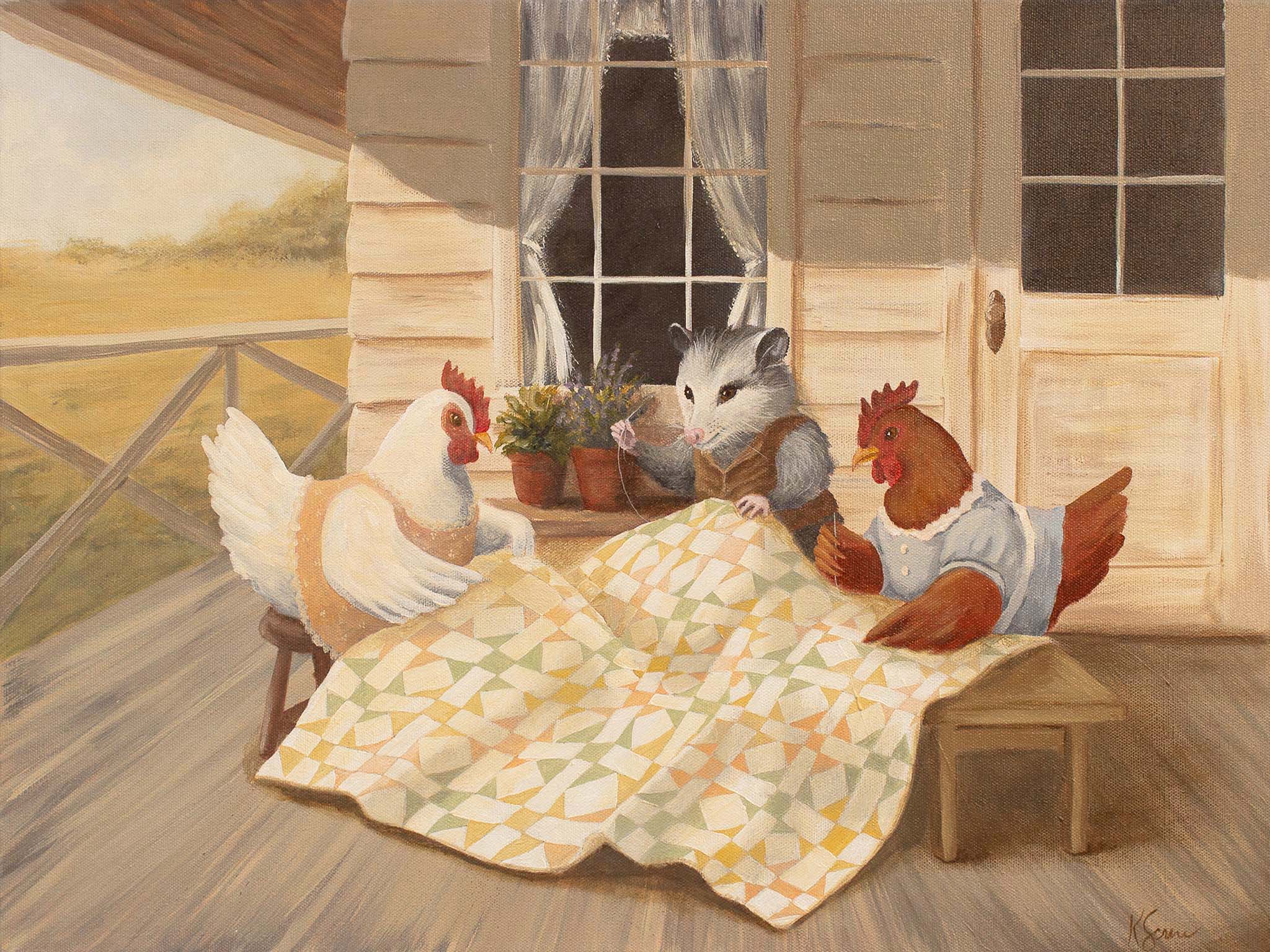 The Quilting Bee Painting