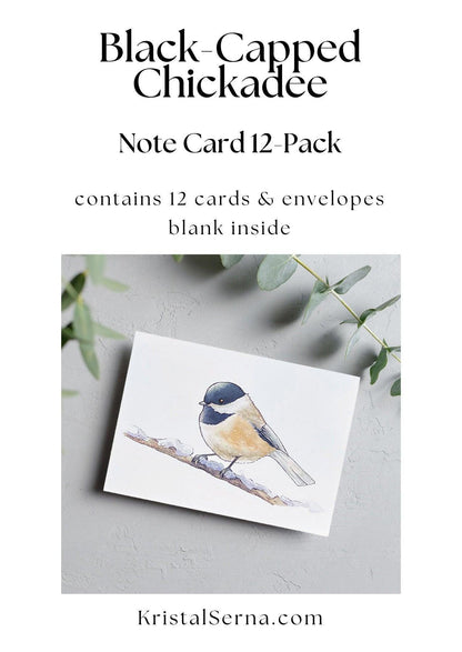 image of Black Capped Chickadee Blank Card from Kristal Serna, Fine Artist