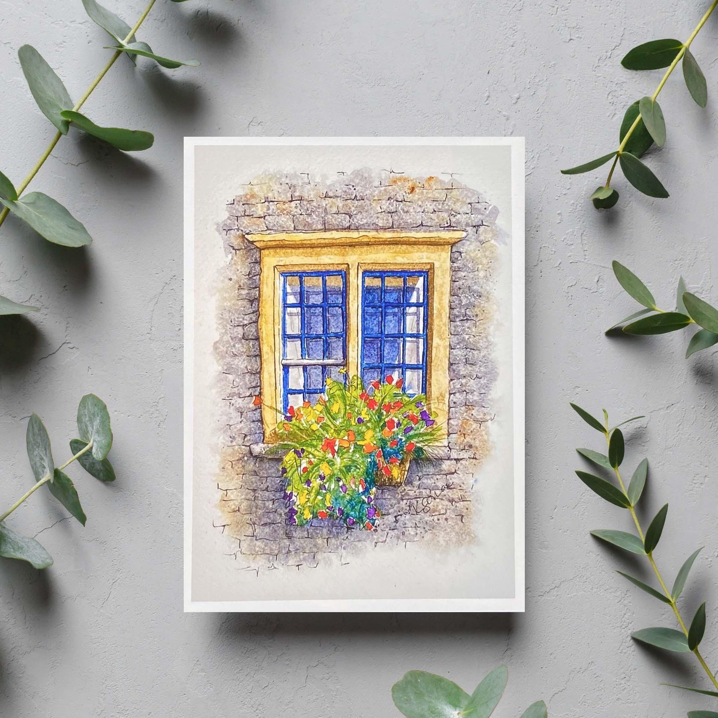 image of Cottage Window Blank Card from Kristal Serna, Fine Artist