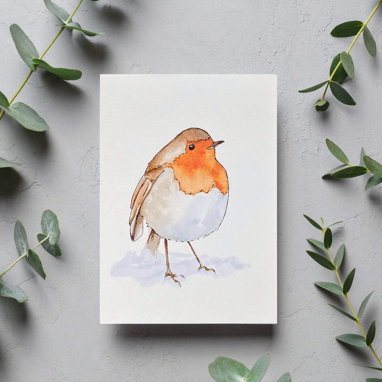 image of European Robin Blank Card from Kristal Serna, Fine Artist