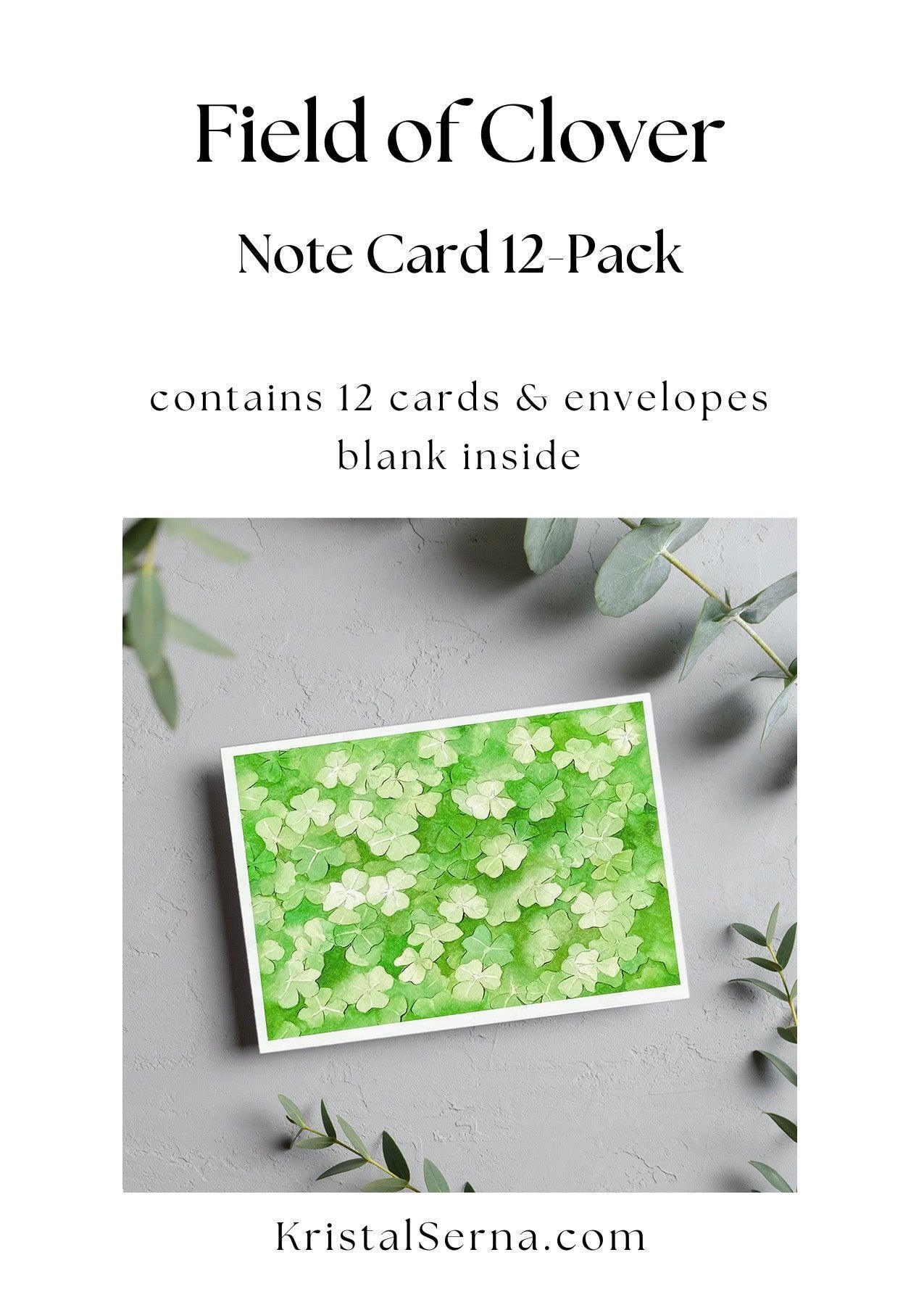 image of Field of Clover Blank Card from Kristal Serna, Fine Artist