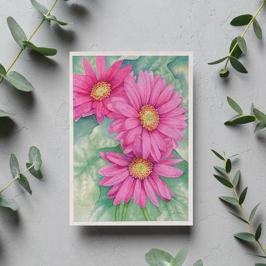 image of Gerbera Daisies Blank Card from Kristal Serna, Fine Artist