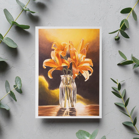 Golden Hour Blank Card - Kristal Serna, Fine Artist