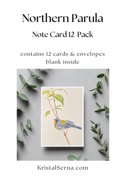 image of Northern Parula Warbler Blank Card from Kristal Serna, Fine Artist