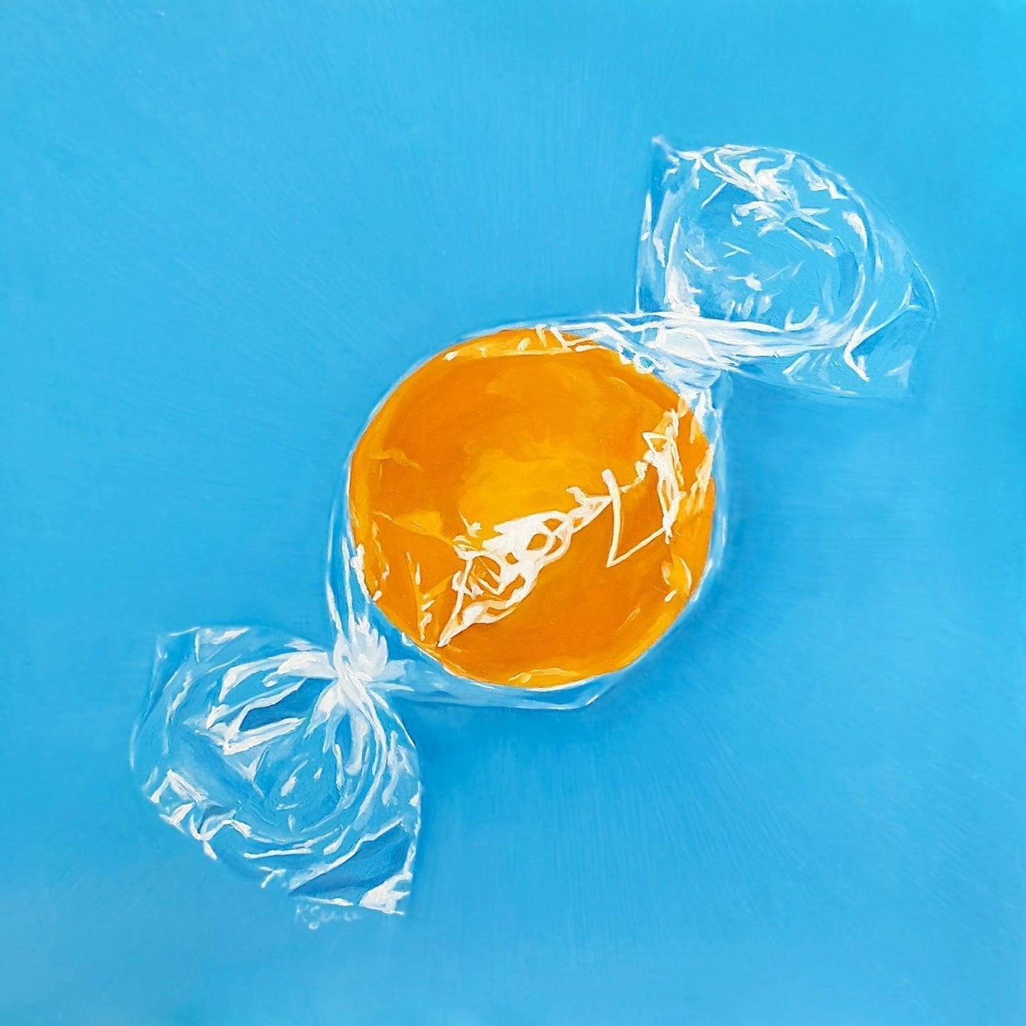 Orange You Glad it's Candy? Oil Painting, 12x12" - Kristal Serna, Fine Artist