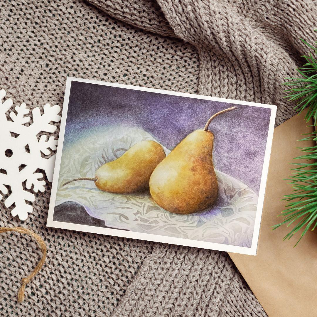 image of Pair of Pears Blank Card from Kristal Serna, Fine Artist