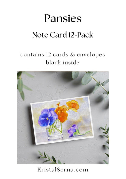 image of Pansies Blank Card from Kristal Serna, Fine Artist