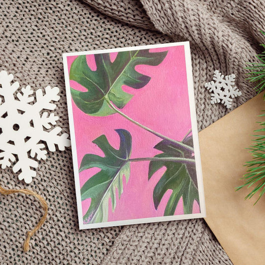 image of Pink Jungle Fantasy Blank Card from Kristal Serna, Fine Artist